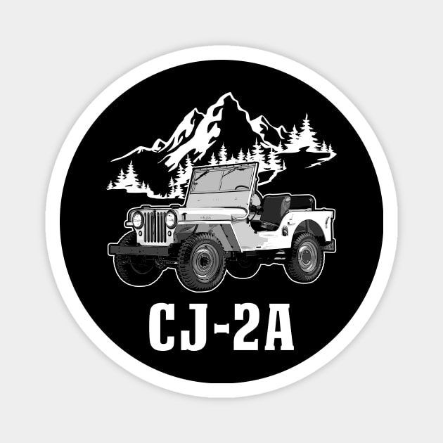 Jeep CJ-2A jeep car name Magnet by Madisen Harvey